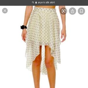 Bundle 3 for $30 modcloth Aryn k xs high low ivory print silk skirt